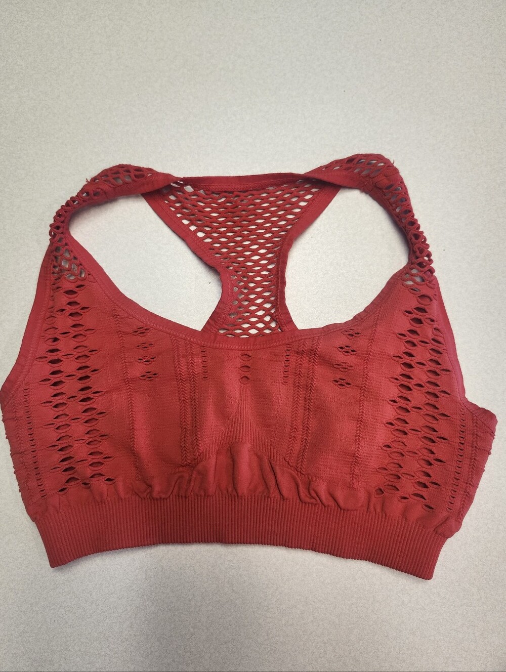Nikibiki Red/Orange Vented Stretchy Sports Bra, O/S (Fits Like A Small)